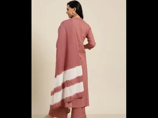 Pink Pure Cotton Kurta with Palazzos & Dupatta (7)