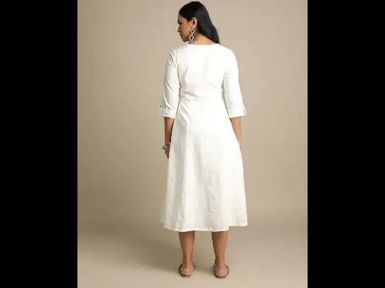 Embroidered Fit & Flare Dress with Insert Pocket (4)