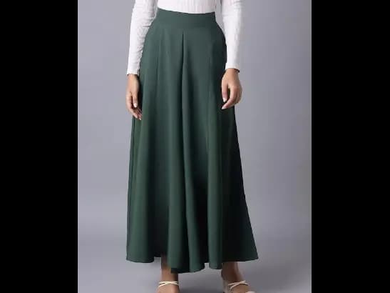 Green woven palazzos (2)