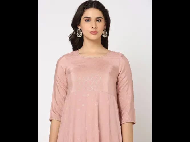 Zari Woven Flared Kurta (4)