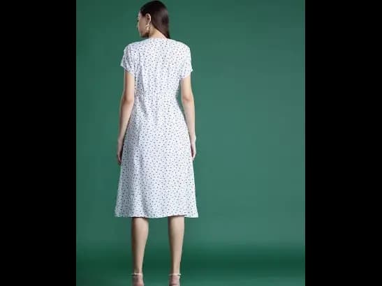 Floral Print A-Line Midi Dress (4)