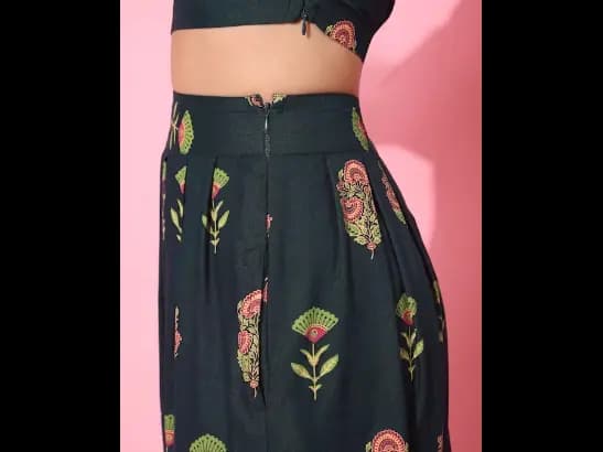 Gorgeous Green Printed Top with Trousers (4)
