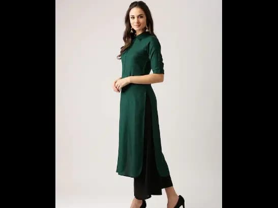 Women Green Kurta (3)
