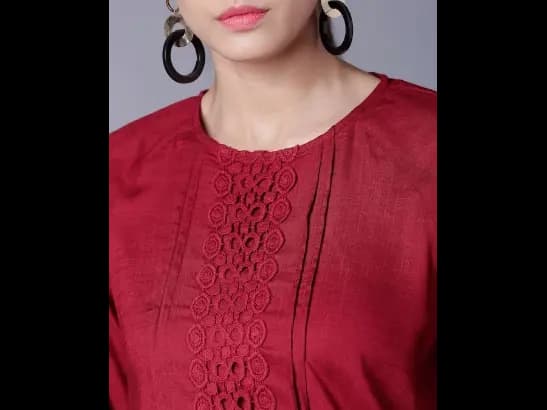 Women Maroon Solid Top (2)