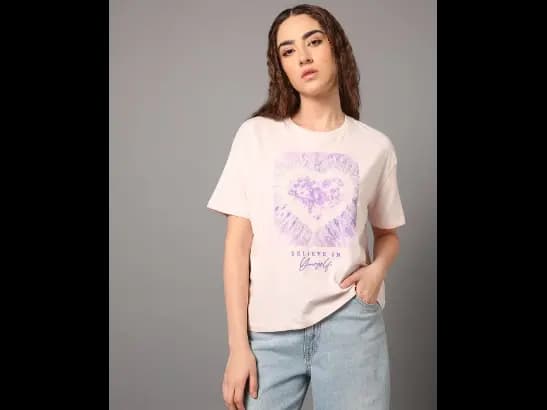 Graphic Print Loose Fit Crew-Neck T-Shirt