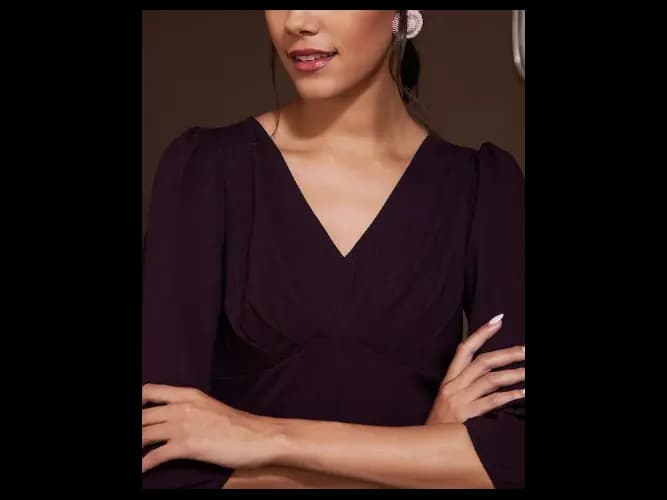 Burgundy Scuba Formal Sheath Dress (5)