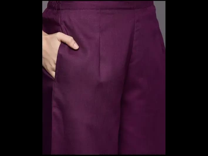 Purple Yoke Design Regular Kurta with Palazzos & With Dupatta (3)