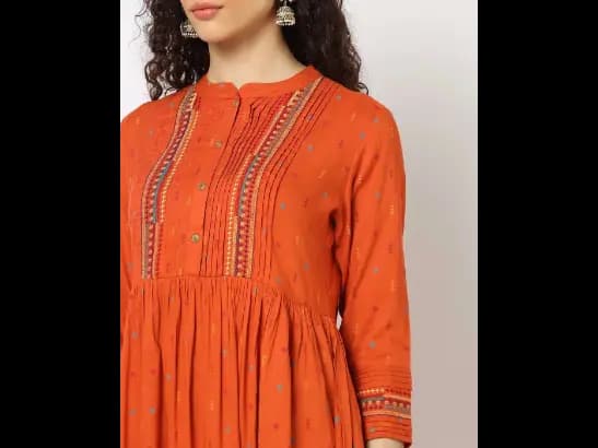 Micro Print Flared Kurta (3)
