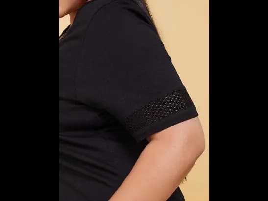 High Neck Short Sleeves Cotton T-shirt (3)