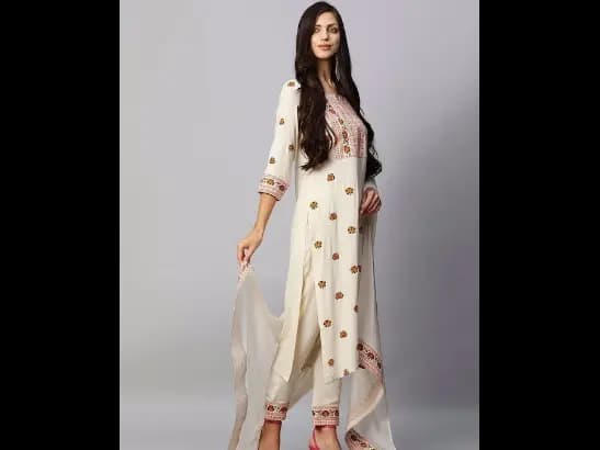 Ethnic Motifs Printed Kurta With Trousers & Dupatta (2)