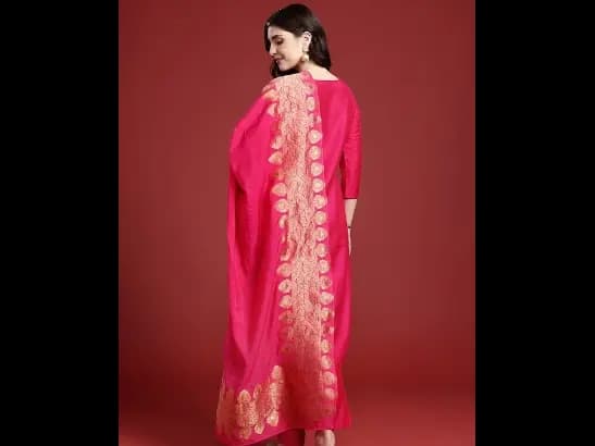 Solid Regular Kurta with Trousers & With Dupatta (6)
