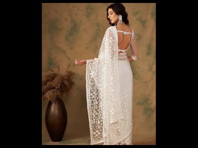 Embroidered Net Sarees (3)