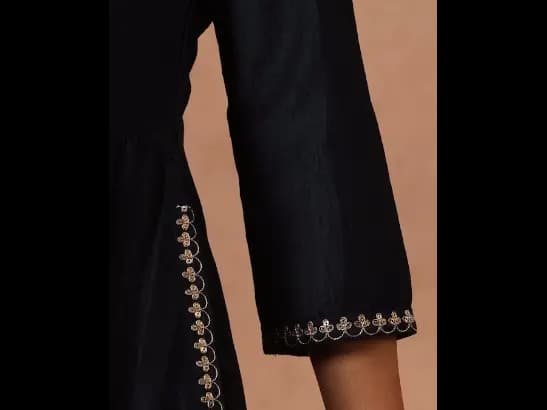 Yoke Design A-Line Silk Kurta (5)