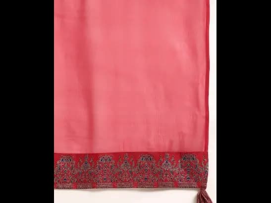 Red & Navy Blue Ethnic Motifs Printed Kurta with Trousers & With Dupatta (4)
