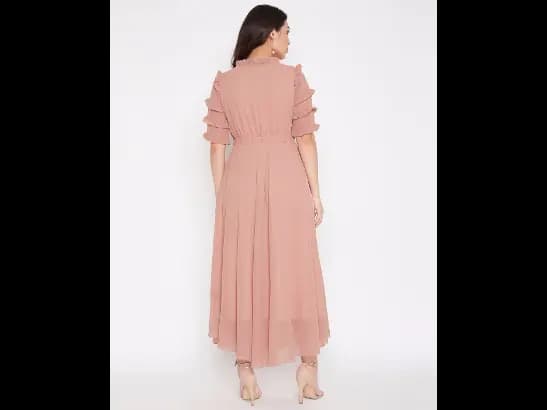 Women V-Neck Fit & Flare Dress (3)