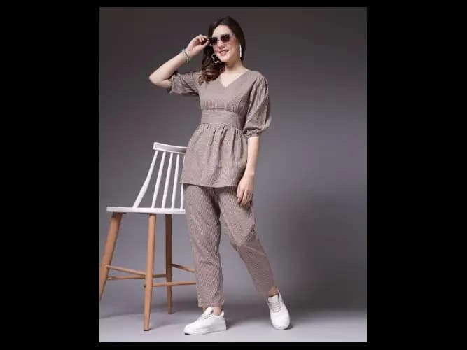 Textured A-Line Dress - Beige (2)