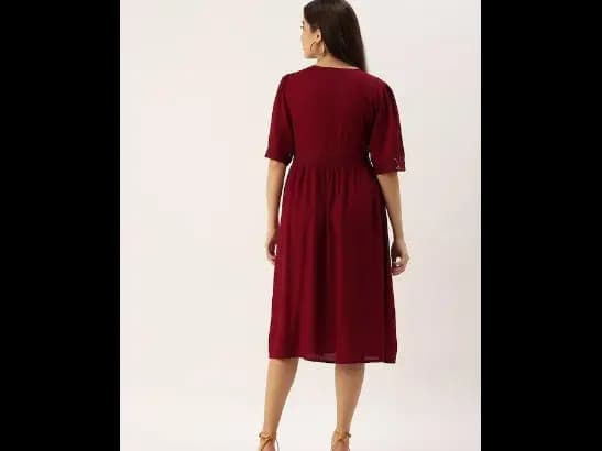 Maroon Midi Dress (5)