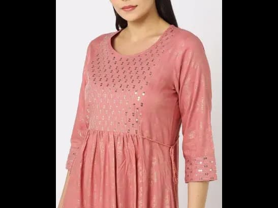 Floral Print Sequinned A-Line Dress (2)