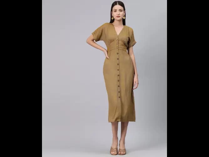 V-Neck A-Line Dress