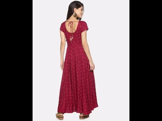 Micro Print Round-Neck Anarkali Kurta (4)