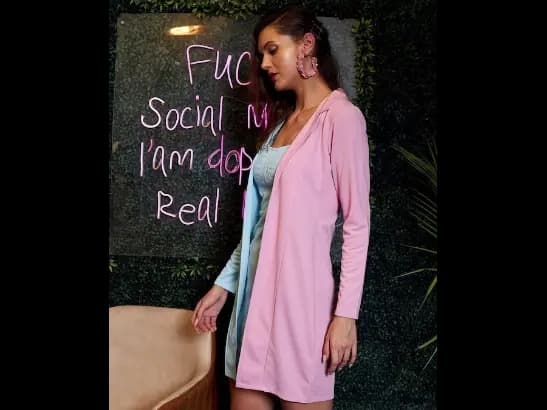Women Colourblocked Corset Blazer Dress (3)