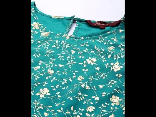 Teal Ethnic Motifs Ethnic Motifs Dress (4)