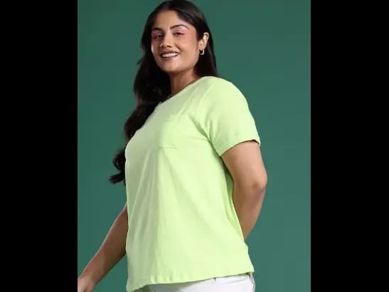 Plus Size Pure Cotton Pockets T-shirt