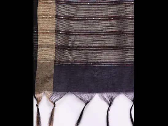 Women Navy Blue Yoke Design Kurta with Palazzos & With Dupatta (5)