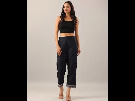 Straight Pants with Side Pockets