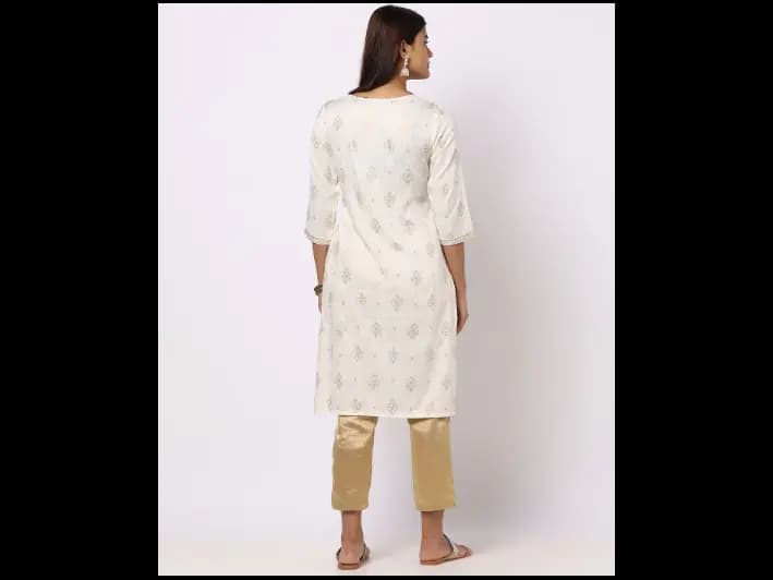 Foil Print Straight Kurta (3)