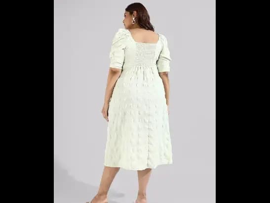 Plus Size Self Design A-Line Midi Dress (5)