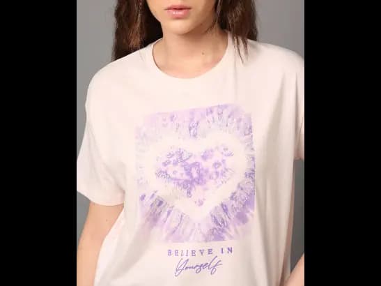 Graphic Print Loose Fit Crew-Neck T-Shirt (5)