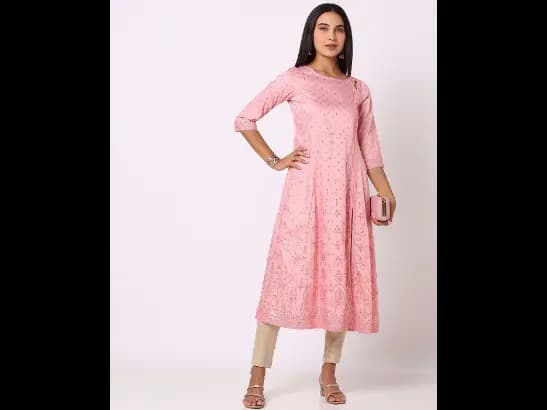 Floral Print A-Line Kurta