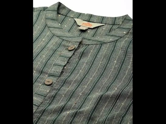 Sequinned Pure Cotton Kurta with Palazzos (4)