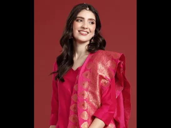 Solid Regular Kurta with Trousers & With Dupatta (5)