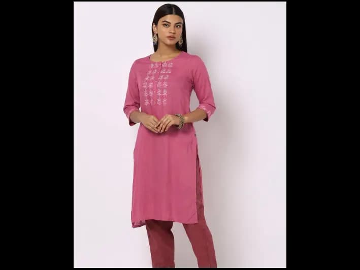 Embroidered Straight Kurta