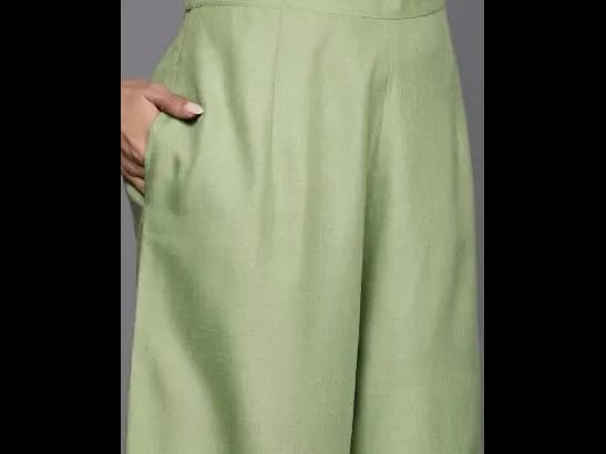 Yoke Design Zari Pure Cotton Kurta With Palazzos & Dupatta (5)
