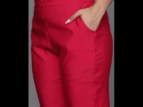 Floral Yoke Design Regular Sequinned Kurta with Trousers With Dupatta (5)