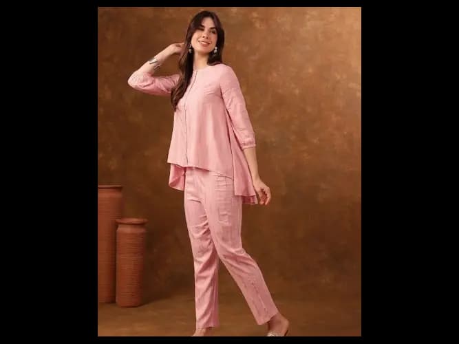 Ethnic Motifs Embroidered Cotton Maxi Dress With Dupatta (2)