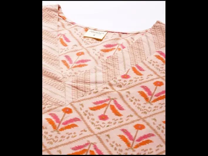 Ethnic Motifs Printed Pure Cotton Kurta with Trousers (2)