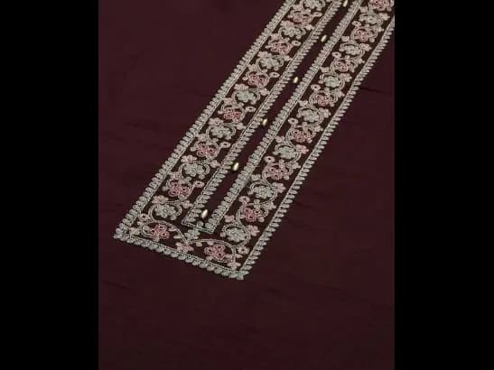 Women Maroon Ethnic Motifs Embroidered Kurta with Trousers & With Dupatta (4)