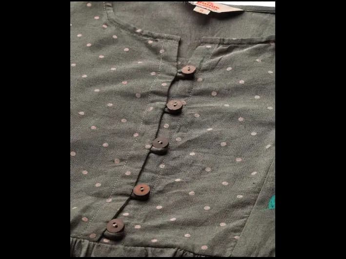Grey & Pink Pure Cotton Floral Printed Kurta (3)