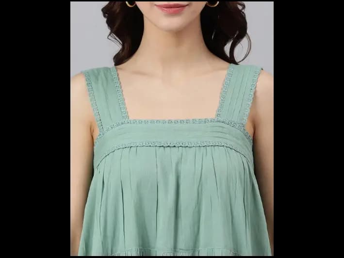 Square-Neck Sleeveless A-Line Dress (2)
