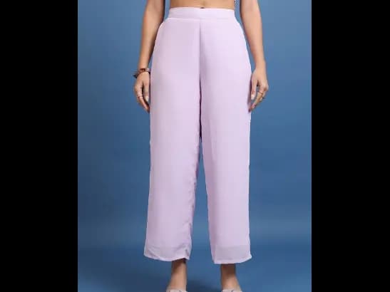 Lavender Printed Crop Top & Jacket With Palazzos (5)