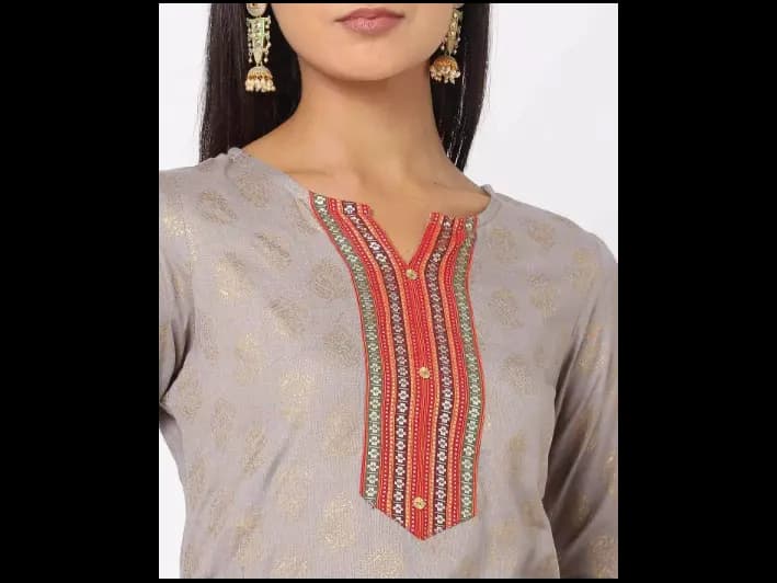 Foil Print Straight Kurta (2)
