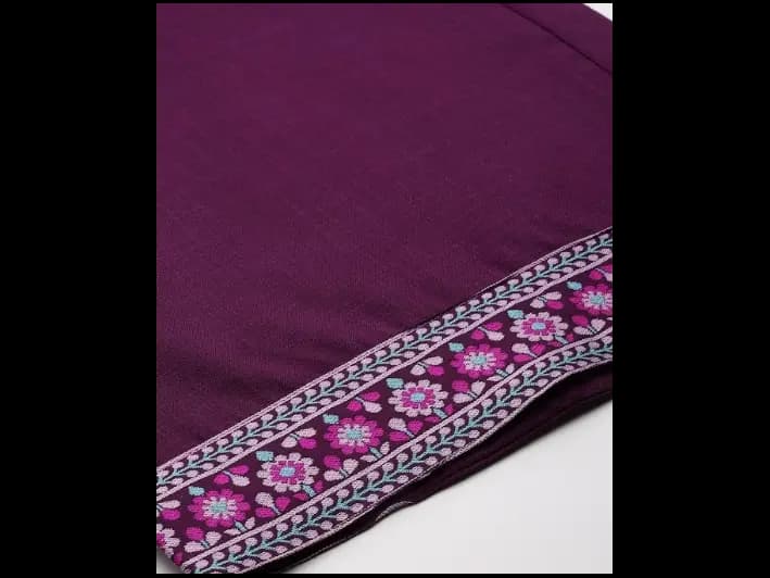 Purple Yoke Design Regular Kurta with Palazzos & With Dupatta (7)