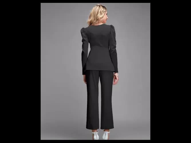 Sweetheart Neck Top With Trousers (5)