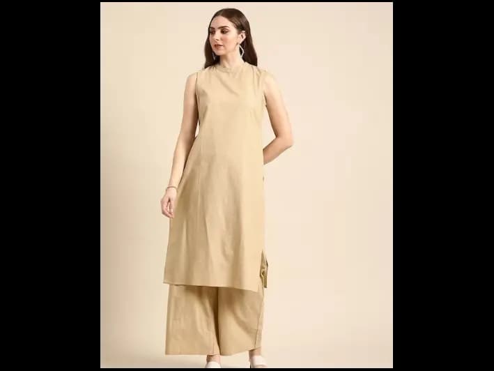 Regular Pure Cotton Kurta with Palazzos