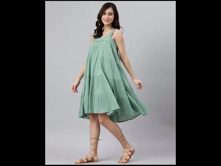 Square-Neck Sleeveless A-Line Dress (5)