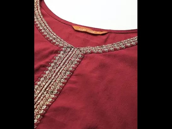 Yoke Design Regular Sequinned Liva Kurta with Trousers & With Dupatta (4)